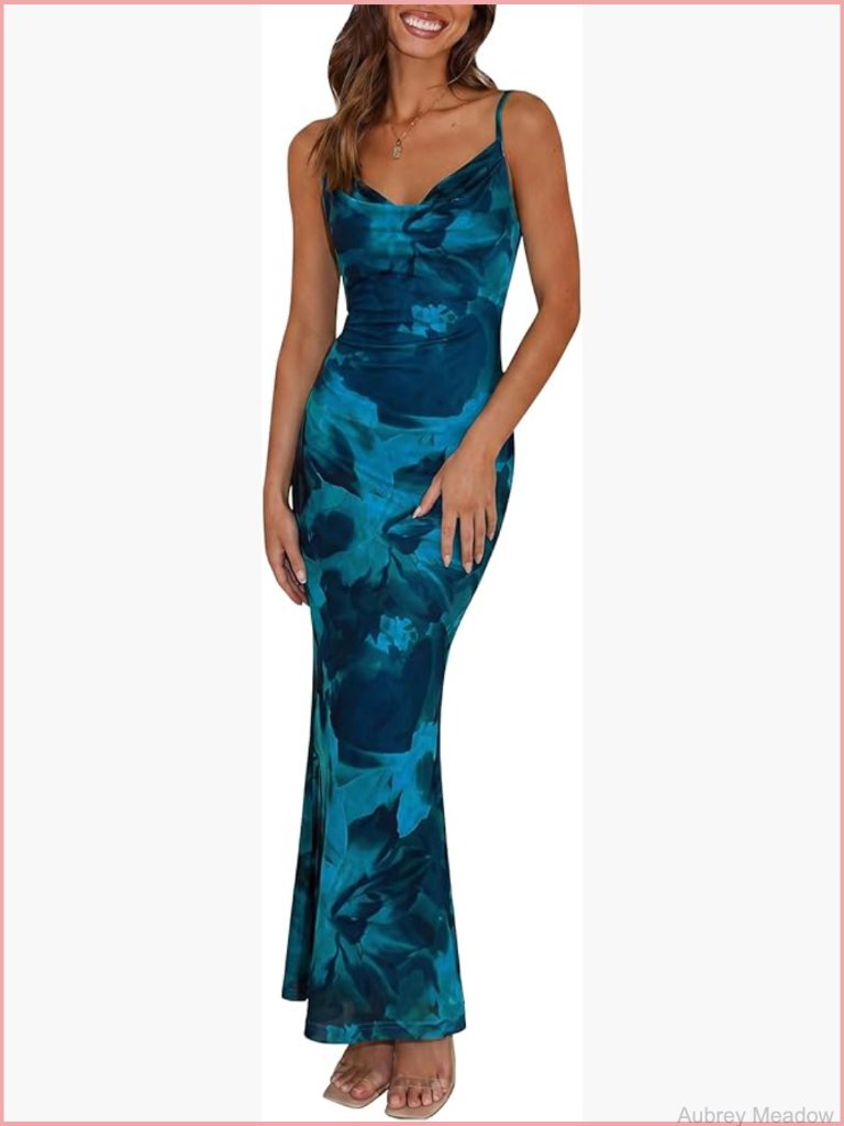 Women's Floral Spaghetti Strap Maxi Dress Bodycon Slip Long Summer Dress
